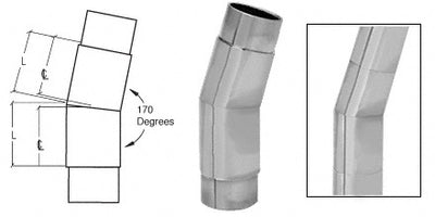 CRL Brushed Stainless Mitered Style 170 Degree Flush Angle