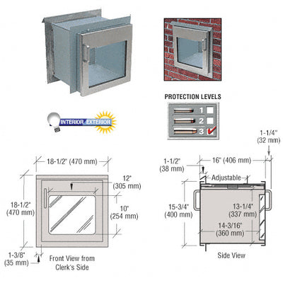 CRL Brushed Stainless Package Receiver with Clear Vision Panel Door Level 3 Protection