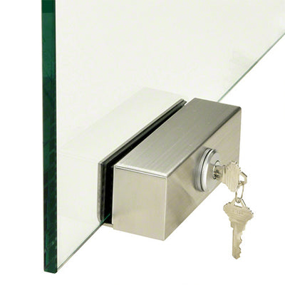CRL Brushed Stainless Slip-On-Lock w/777S for 1/2" Glass