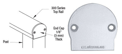 CRL Clear Anodized 300 Series Decorative End Cap