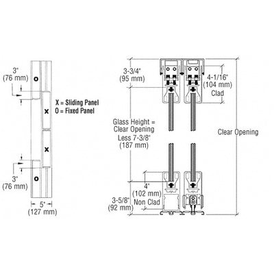 CRL Custom Painted OXXO Format Sliding Door Entrance System - 4" Top and Bottom Square Rail