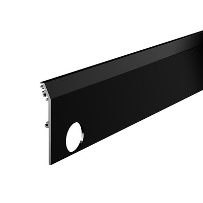CRL DRX™ 4" Gloss Black Tapered Side Cover with Egress Handle Prep - 110" Length