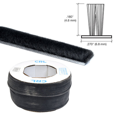 CRL High Density Window Pile - 1100' Roll .180 Pile Height ; .270 Backing Width with Fin - Black