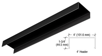 CRL Matte Black 4" Header Channel 120" Length