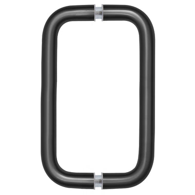 CRL Matte Black 8" Back-to-Back Solid 3/4" Diameter Pull Handles Without Metal Washers