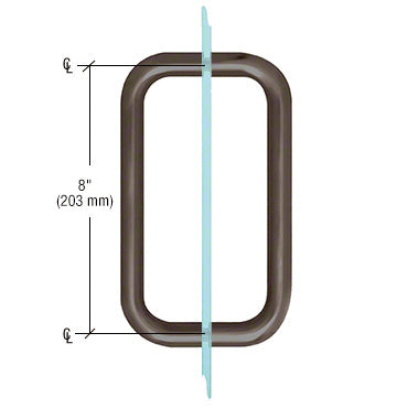 CRL Oil Rubbed Bronze 8" BM Series Back-to-Back Handle Without Metal Washers