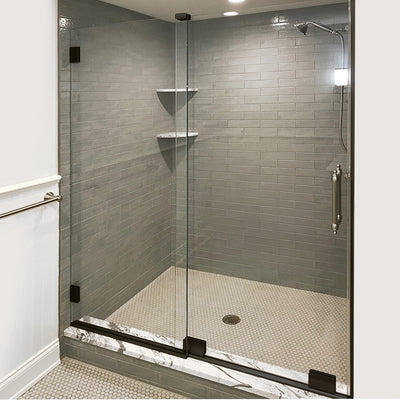 CRL Oil Rubbed Bronze Essence® Series Basic Sliding Shower Door Kit with Squared Corner Rollers