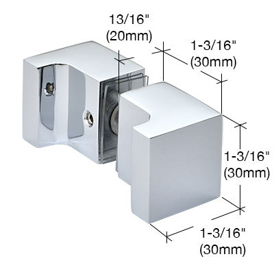CRL Polished Chrome Back-to-Back Square Finger Pull Knob