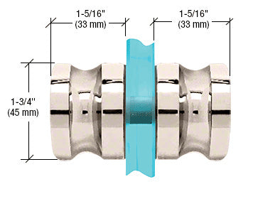 CRL Polished Nickel Euro Style Back-to-Back Shower Door Knobs