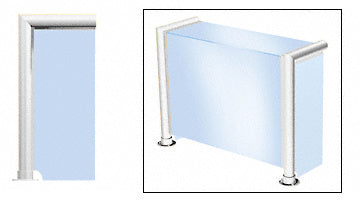 CRL Polished Stainless Elegant 140 Series 1-1/2" Tubing Glass On Top, Front, and One End or Both Ends Sneeze Guard