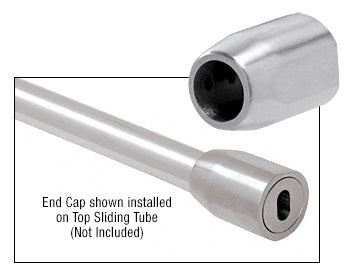 CRL Polished Stainless Laguna Series Top Sliding Tube Wall Mount End Cap