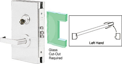 CRL Satin Anodized 6" x 10" LH Center Lock With Deadlatch in Storeroom Function