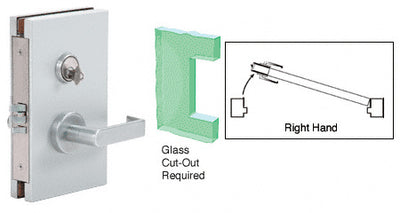 CRL Satin Anodized 6" x 10" RH Center Lock with Deadlatch in Class Room Function