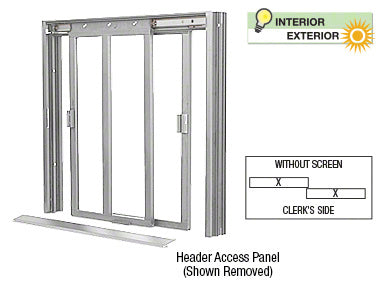 CRL Satin Anodized DW Series Two Panel Manual Deluxe Sliding Service Window XX Without Screen