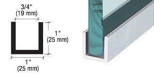 CRL Satin Anodized Wet / Dry Glaze 1" Deep U-Channel 120" Stock Length