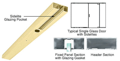 CRL Satin Brass 4" One Pocket Sided Door Header Custom Length