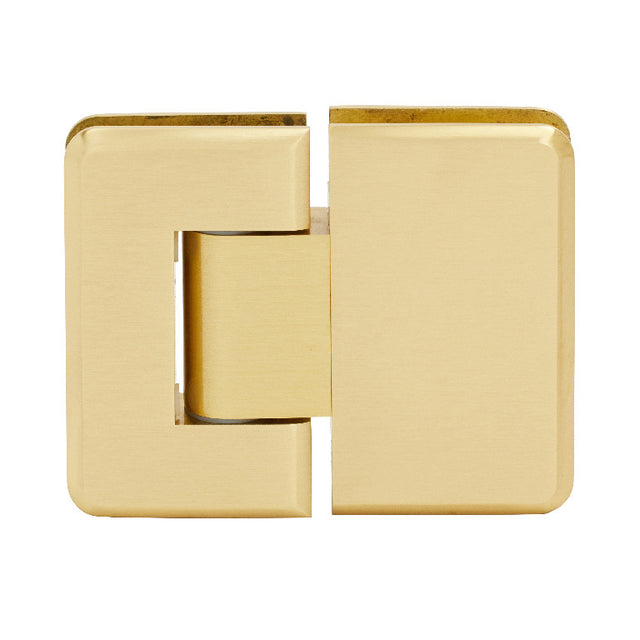 CRL Satin Brass Pinnacle 380 Series Adjustable 180 Degree Glass-to-Glass Hinge