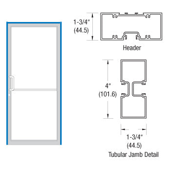 CRL-U.S. Aluminum Class I Bronze Anodized 39-1/2" x 85-3/4" Left Hand Up and Over Single Door Frame