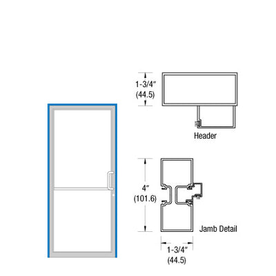 CRL-U.S. Aluminum Class I Bronze Black Anodized Up and Over Right Hand Door Frame for Single Door Using Geared Hinge