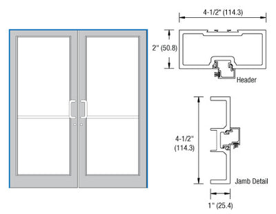 CRL-U.S. Aluminum Custom KYNAR® Paint 74" x 86" Series DF800 Open Back Offset Pivot Up and Over Frame Complete (2F)