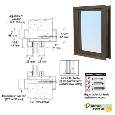 CRL Duranodic Bronze Clamp-On Aluminum Exterior Glazed Window Frame