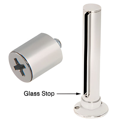 CRL Brushed Stainless Steel 1/4 in Glass Stop (6mm) – Frameless Glass Trim