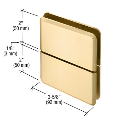 CRL Satin Brass Prima 02 Series Glass-To-Glass Mount Hinge