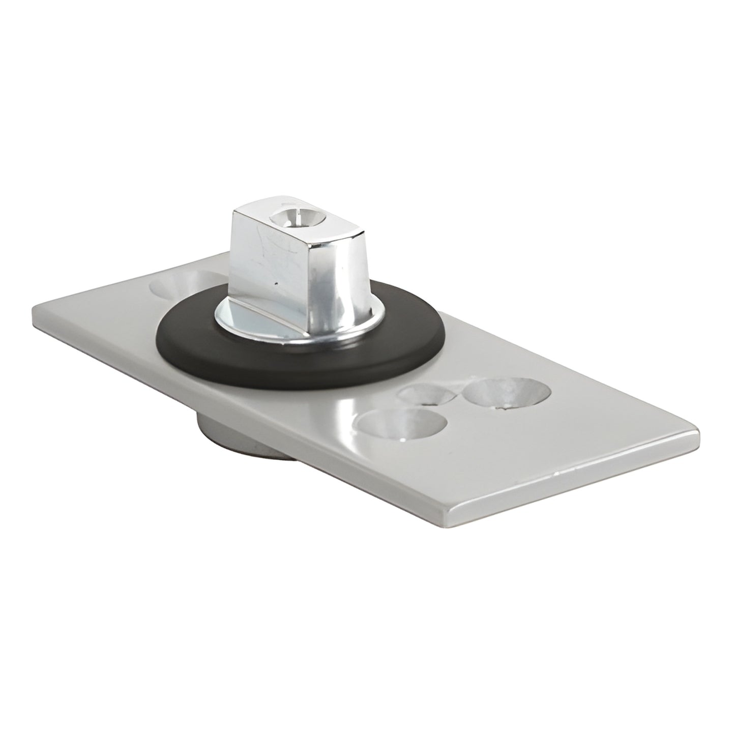 Chrome floor-mounted free-swinging pivot hinge with 7/8 flat tapered spindle, heavy-duty (SKU 1NT402)