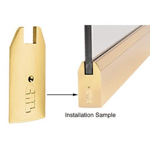 Polished Brass 4" End Cap for Wedge-LockĀ® Sidelite Rails, fits 3/4" Glass, CRL Brand