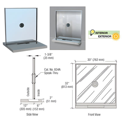 CRL Satin Anodized Aluminum Cashier/Security Window Unit