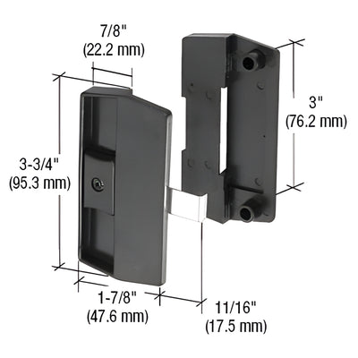 CRL Black Sliding Screen Door Latch and Pull for Academy Doors