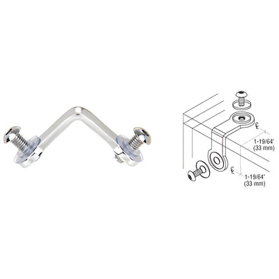CRL Chrome 2-Way Corner Connector for Frameless Shower Glass