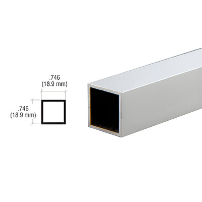 CRL Satin Anodized 3/4 in Aluminum Square Tube Extrusion