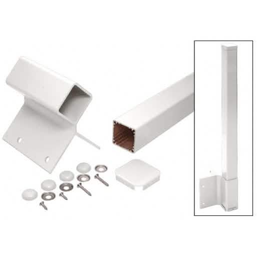 CRL Sky White 42" Fascia Mounted Post Kit for 200-400 Series, 90 Degree Angle