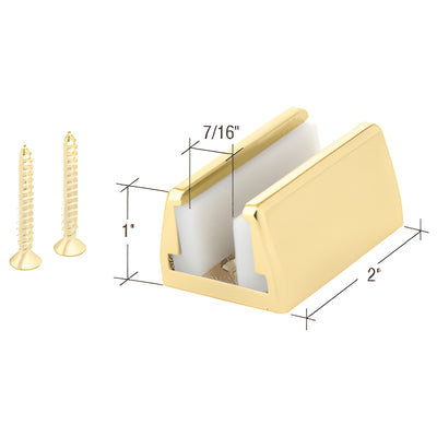 CRL Hydroslide Polished Brass Sliding Door Floor Guide Kit for Glass