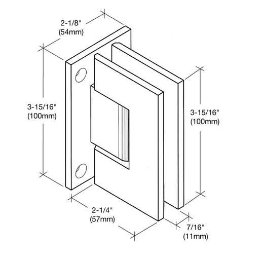 CRL Vintage Brass Vienna 037 Wall Mount Hinge with Full Back Plate - Elegant and Durable