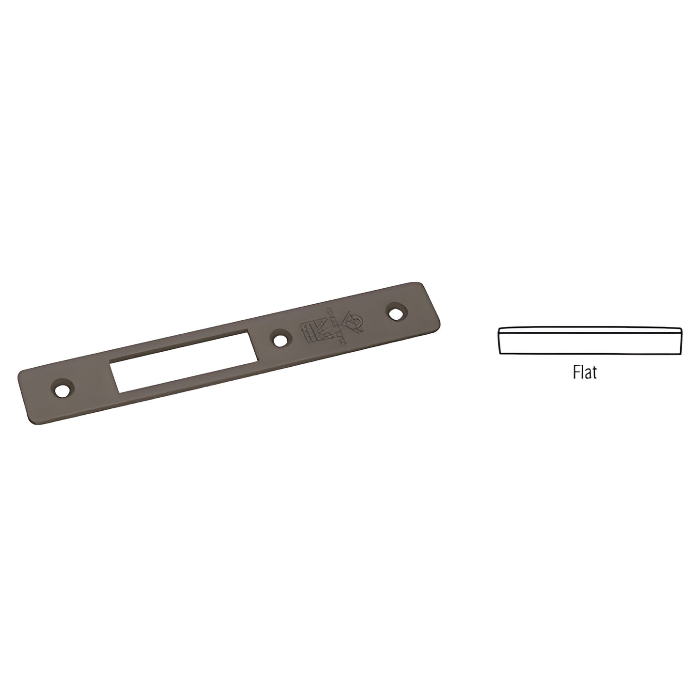 Dark bronze flat 1" x 6-7/8" Adams Rite faceplate for MS1853H hook-throw deadlock, SKU 18020DU