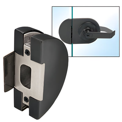 CRL Matte Black Lever Lock Glass Door Keeper for Sliding Doors