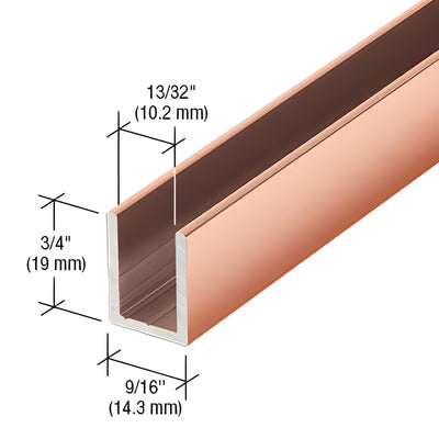 CRL Polished Copper 3/8 in Fixed Panel Shower Door U-Channel 95 in