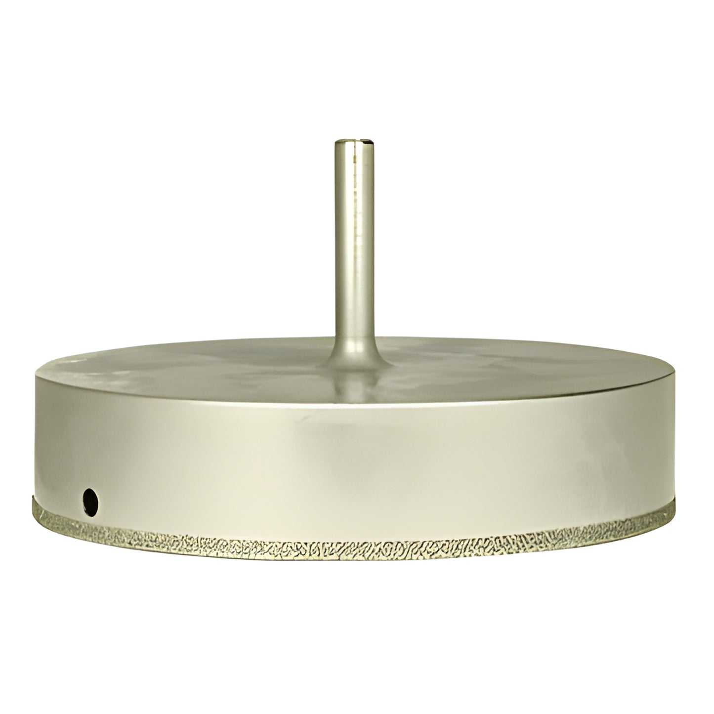 EDD6 diamond-plated glass drill bit, large flat cup with smooth rim and 3/8" reduced round shank