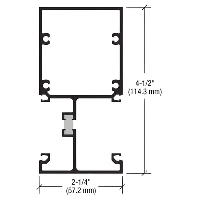 CRL-U.S. Aluminum White KYNAR® Paint Captured Vertical Mullion 2-1/4" x 4-1/2", Thermally Improved - 24'-2"