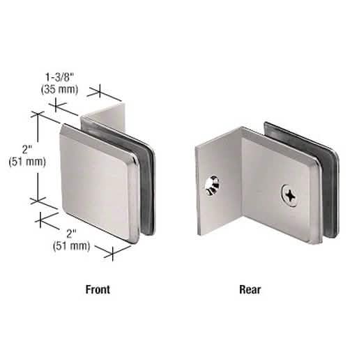 CRL Brushed Nickel Fixed Panel Beveled Clamp with Small Leg for sleek glass installations.