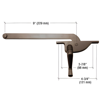 CRL 9-inch Bronze Right-Hand Teardrop Casement Window Operator