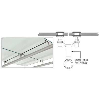CRL Brushed Stainless 2" Spider Fitting Glass Adapter - Custom Length