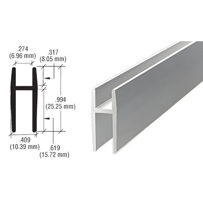 CRL D5610 Satin Anodized Aluminum H-Bar for Shower Doors