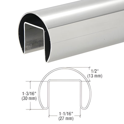 CRL 316 Polished Stainless 1-7/8" Roll-Form Cap Rail 19'8"