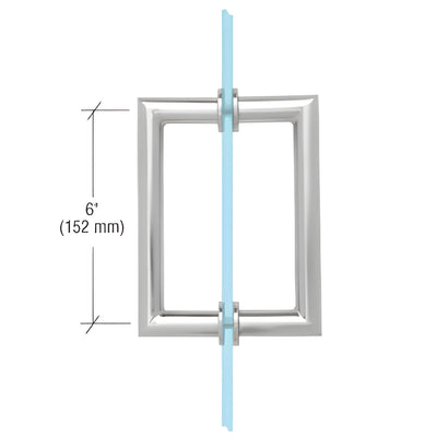 CRL MT 6" Polished Chrome Round Tubing Back-to-Back Glass Door Pull