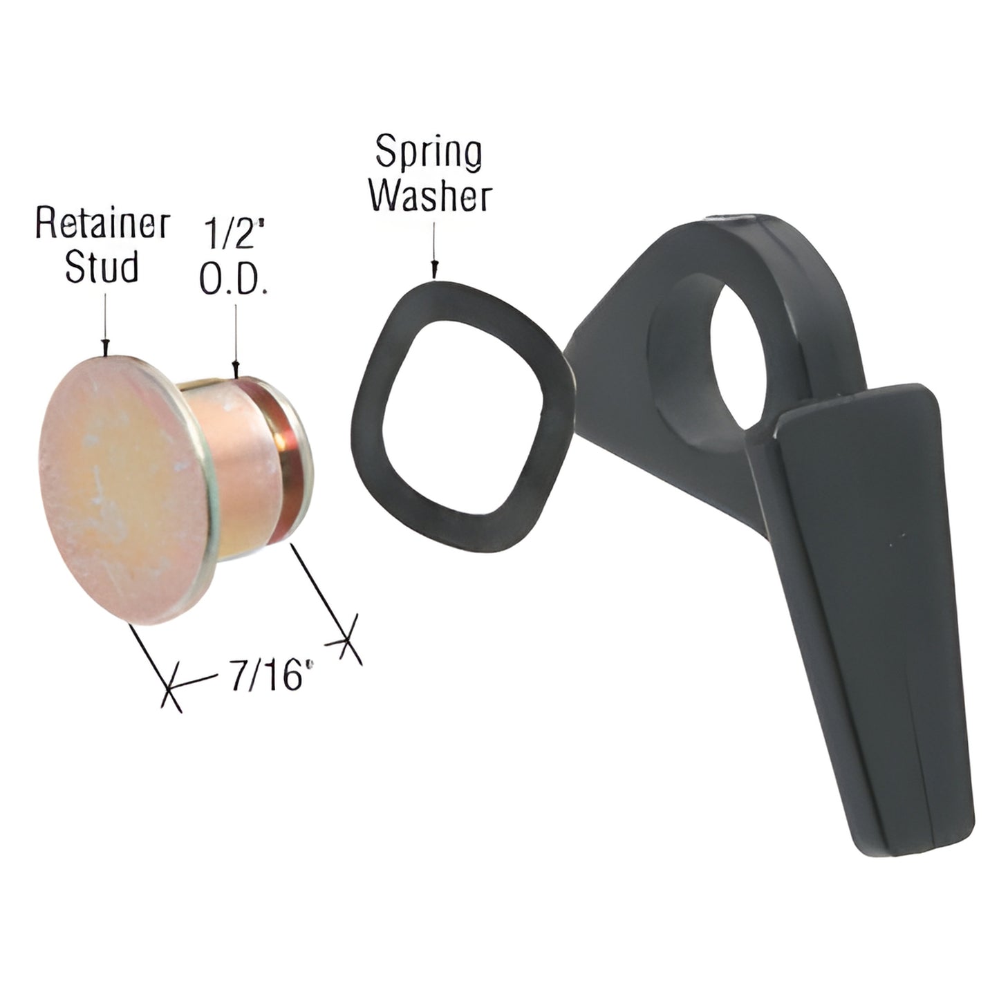 CRL F2608 black plastic sash lock with metal retainer stud and spring washer, replacement for Rolleze 710 series windows