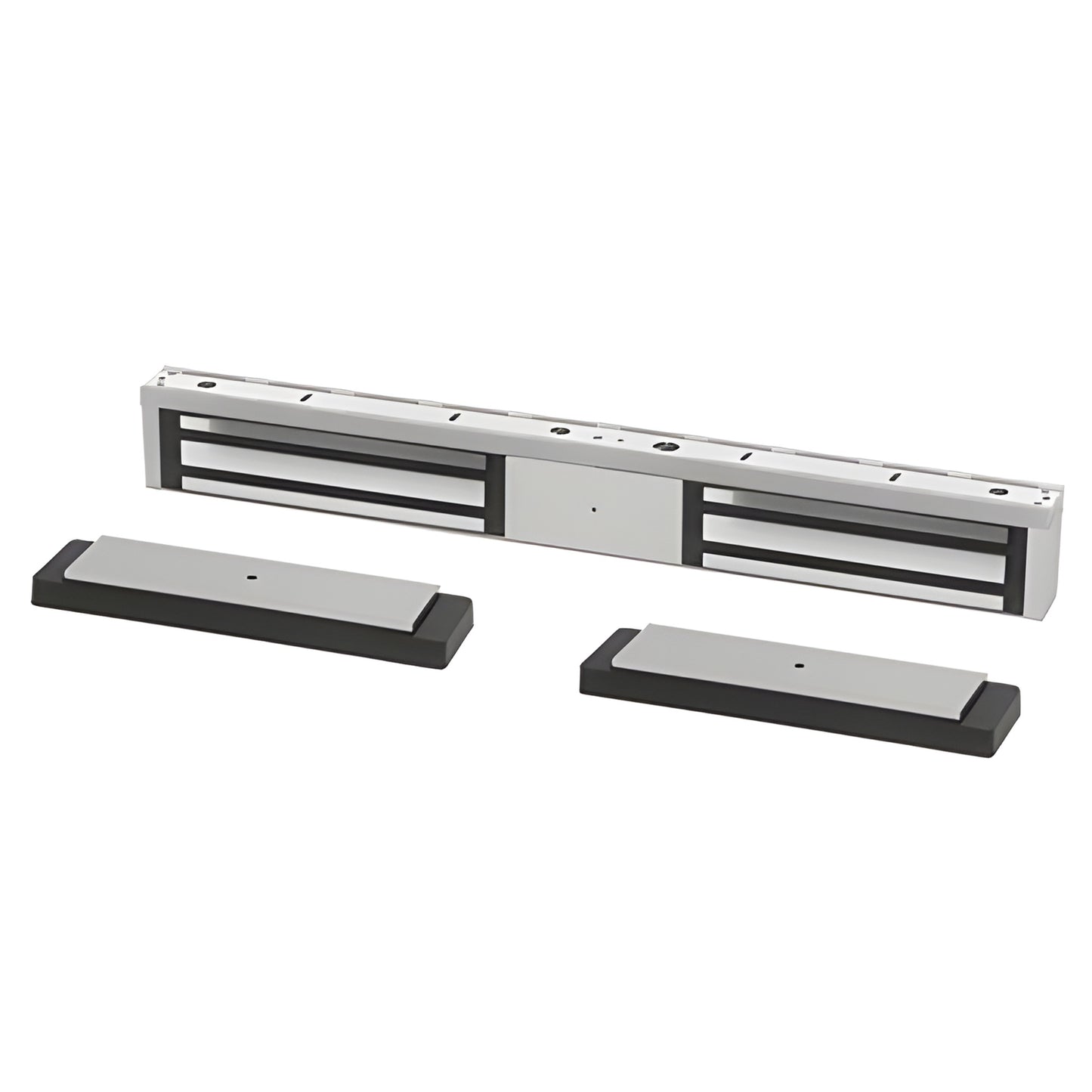 SCHM492 Schlage M490 double electromagnetic lock, long silver maglock housing with two rectangular armature plates