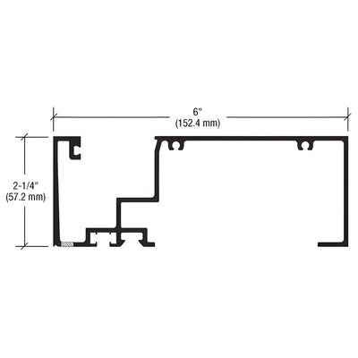 CRL-U.S. Aluminum Clear Anodized Door Sill for 6 in System - 24' 2"